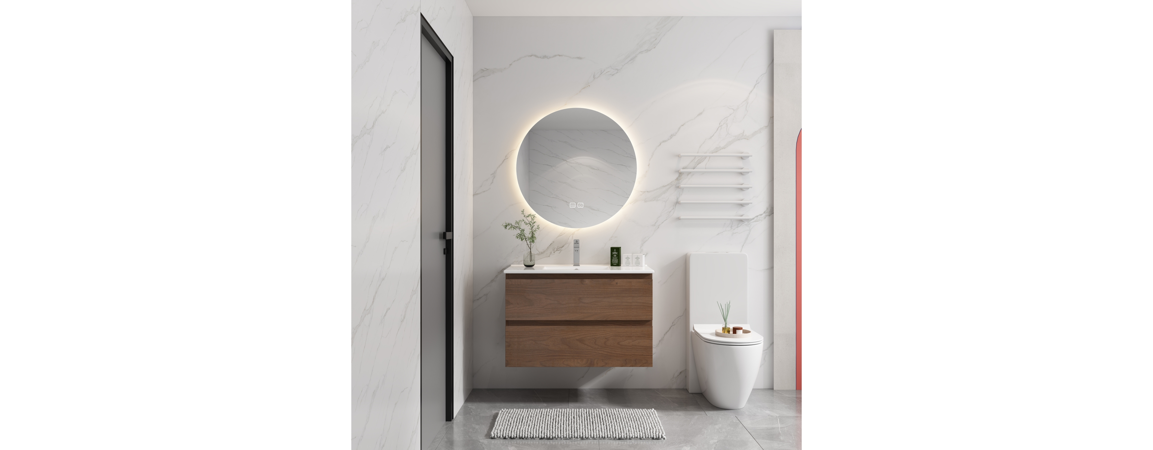 Streamdale 36" Wood Grain Vanity with Ceramic Sink & Soft-Close Drawers