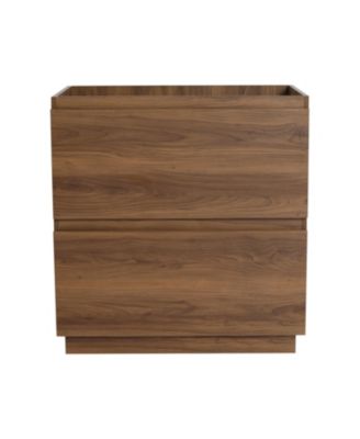 Modern 30" Bathroom Vanity with Single Sink, Double Drawer, Brown