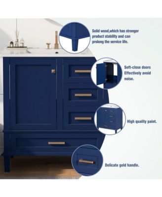 30" Modern Bathroom Vanity with Sink and Storage