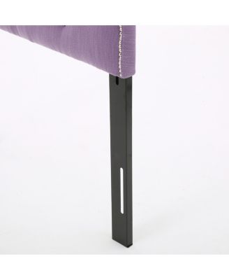 Diamond-Stitched Camelback Headboard With Nailhead Accents