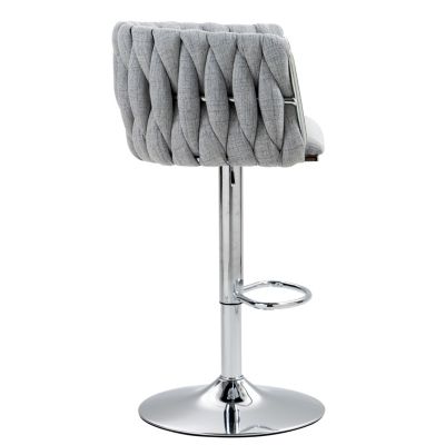 Streamdale 360 Swivel Bar Stools with Woven Back & Footrest (Set Of 2)