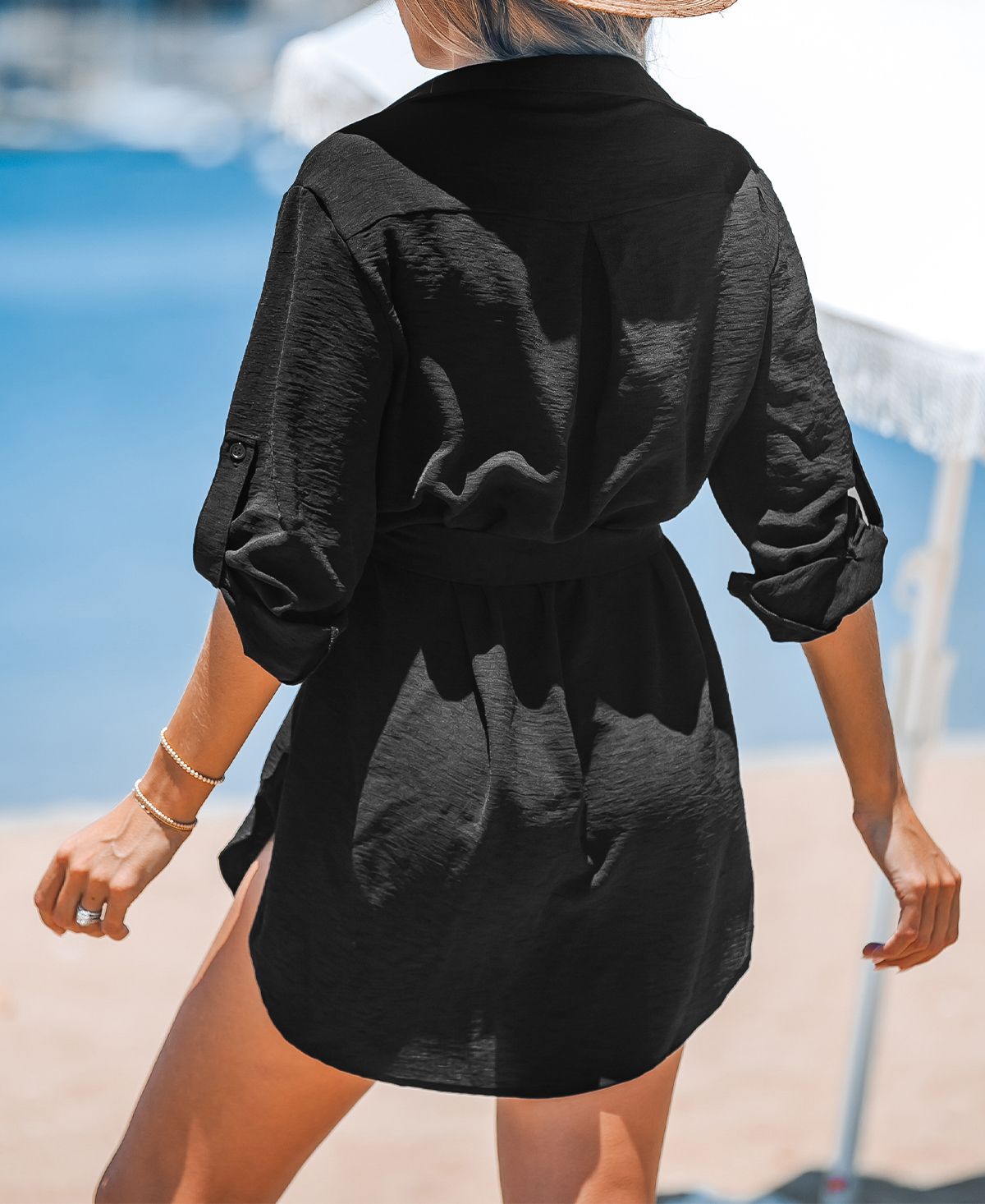 Cupshe Women's Midnight Whisper Cover-Up Dress