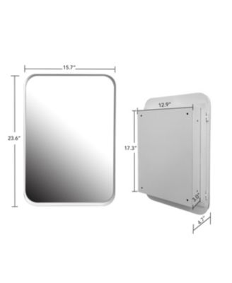 Recessed Metal Medicine Cabinet with Mirror and Shelves