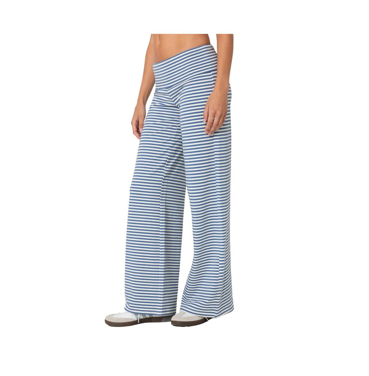 Edikted Women's Lilah Striped Fold Over Pants