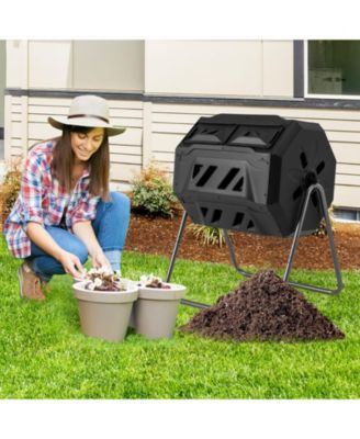 360° Rotatable Tumbling Composter with 2 Sliding Doors
