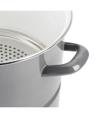 Broadway 16-Quart Steamer Stock Pot - Graphite Grey