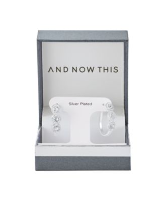 Clear Crystal Pave Hinged Hoop Earring