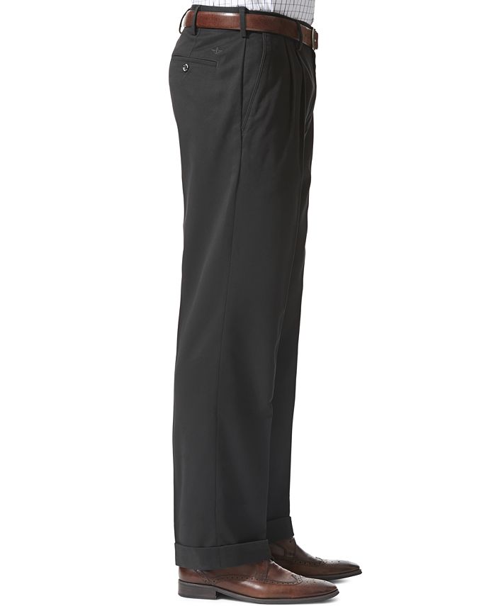 Dockers Men's Comfort Relaxed Pleated Cuffed Fit Khaki Stretch Pants
