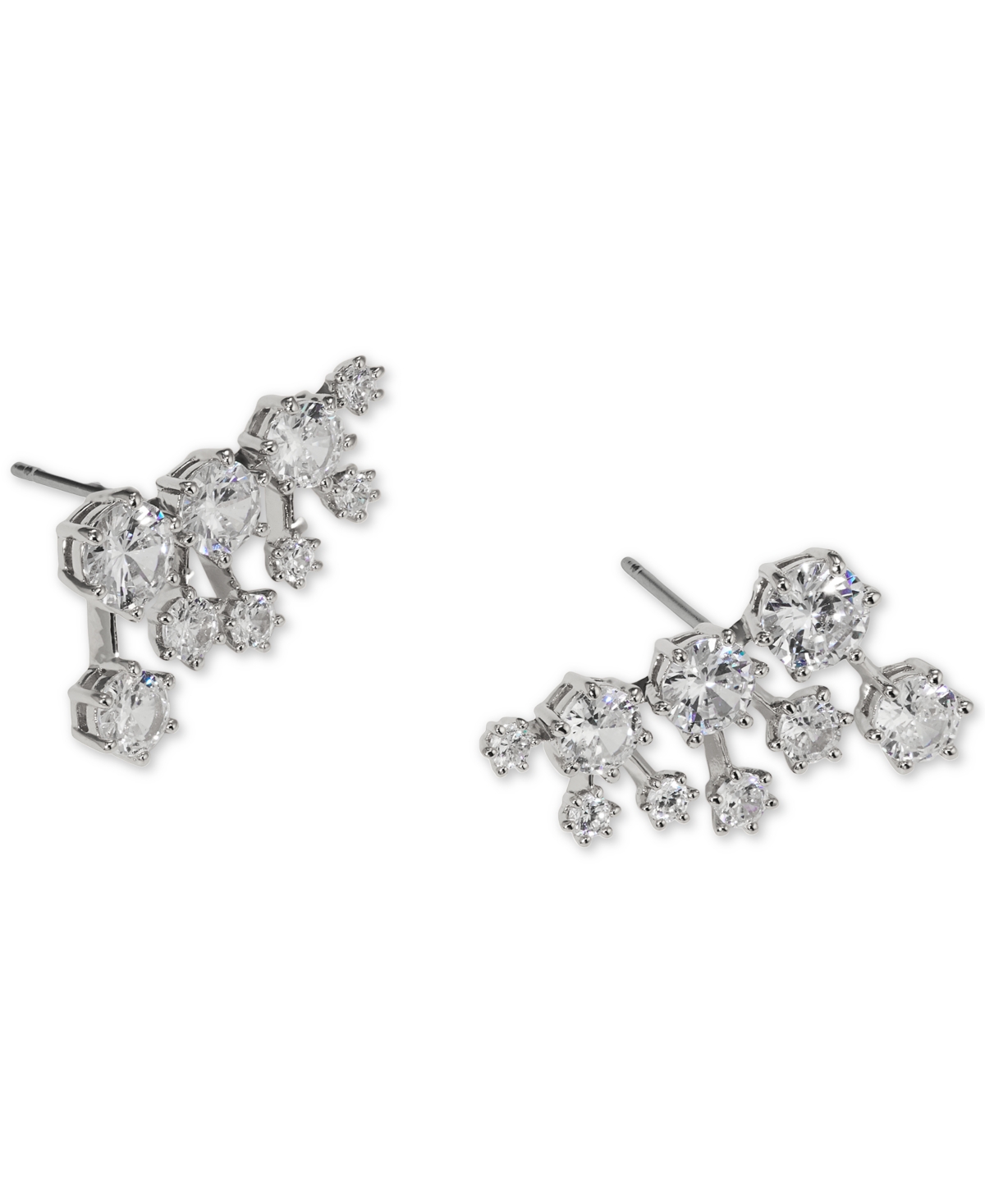 Eliot DanoriPlated Cubic Zirconia Climber Earrings, Created for Macy's - Rhodium