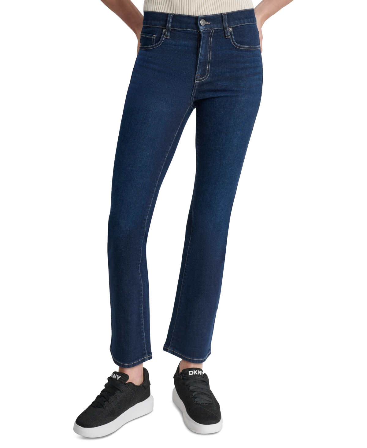DKNY JEANS PETITE HIGH-RISE BOOTCUT JEANS 