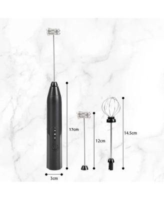 Electric Milk Frother Foamer Handheld 3 Speeds 2 in 1