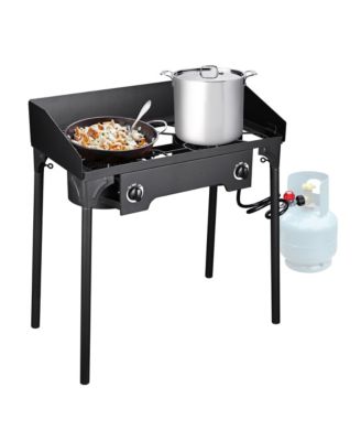 Propane Camping Stove Double Gas Wok Burner Turkey Fryer Detachable Legs