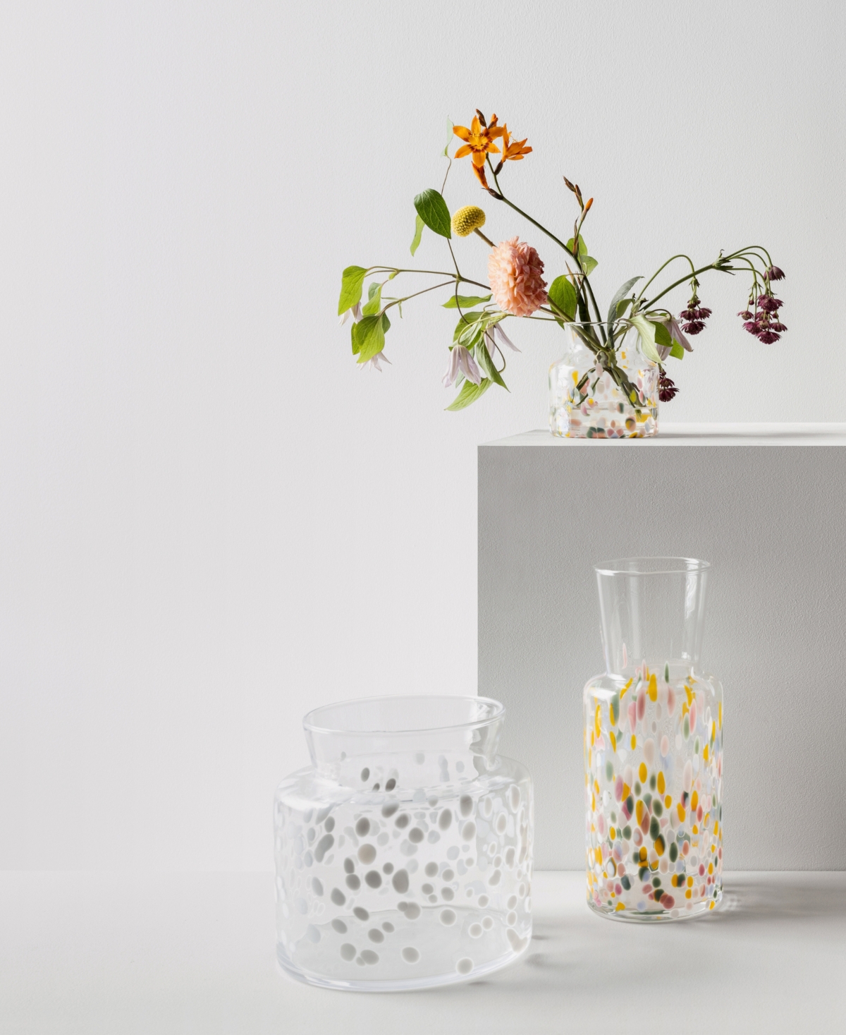 Kosta Boda Meadow Spring Vase, Tall In Clear,multi