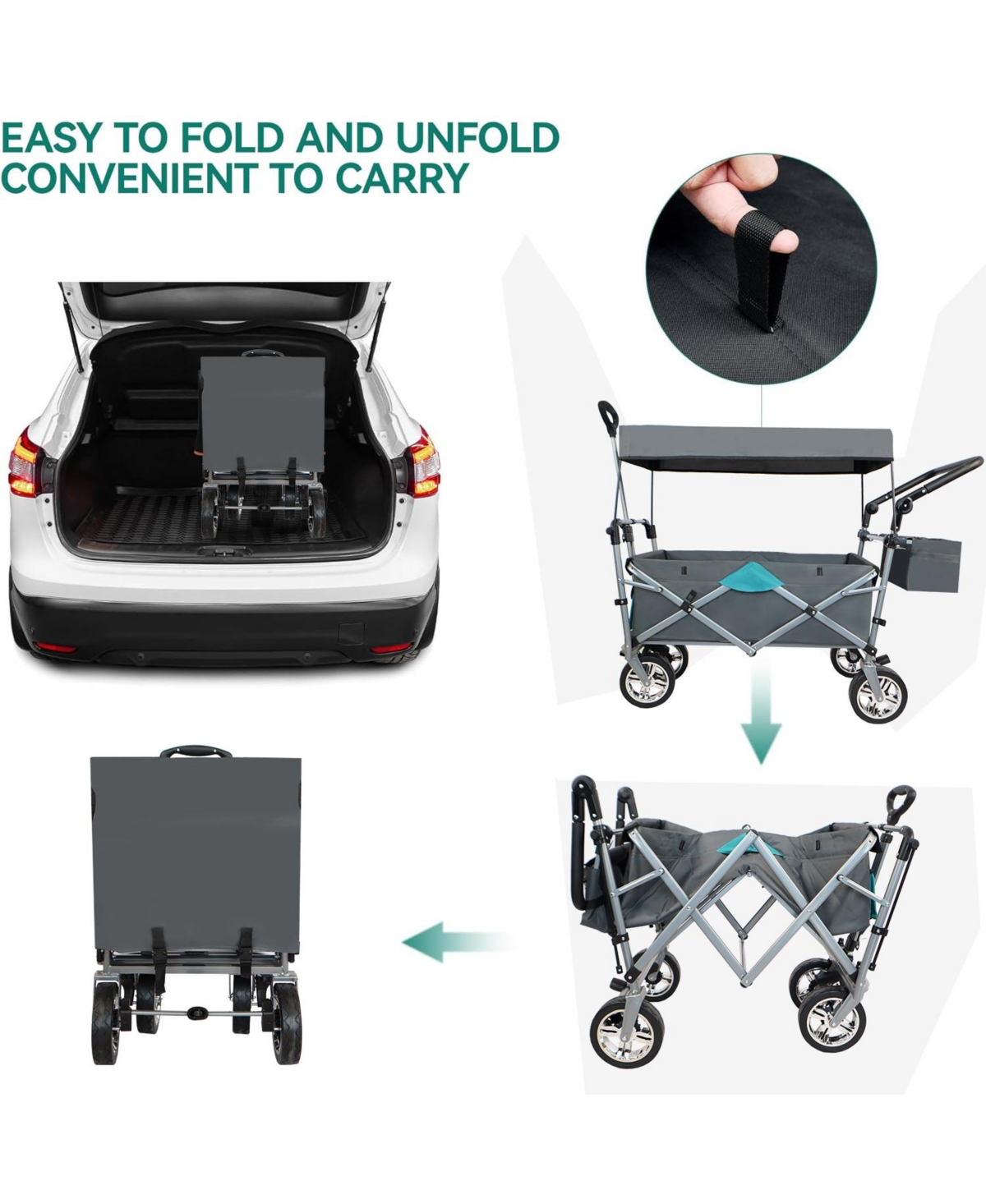 Streamdale Furniture Collapsible Utility Wagon with Canopy