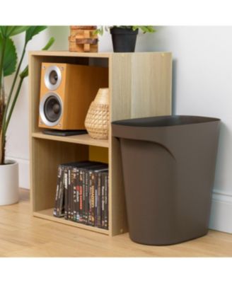 6 Gallon / 24 Quart Plastic Wastebasket Trash Cans for Home, Office, Bedroom, Bathroom, Brown, 3-Pack