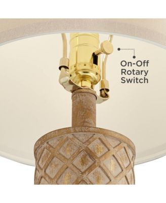 Gisele Cottage Table Lamp 24" High Gold Wash Lattice Column Tapered Drum Shade for Bedroom Living Room Bedside Nightstand Office Kids