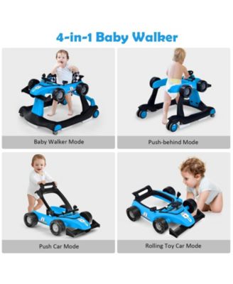 Kids 4-in-1 Foldable Activity Push Walker with Adjustable Height