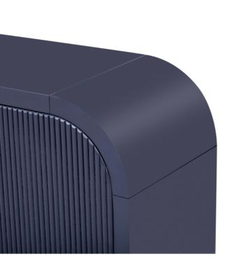 4-Door Wavy Cabinet with Adjustable Shelves and Curved Corners for Living Room or Entryway