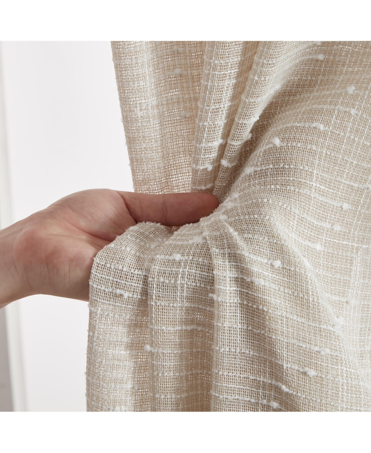 Hlc.me Emily Faux Linen Semi Sheer Light Filtering Transparent Grommet Lightweight Window Curtains Drapery Panels