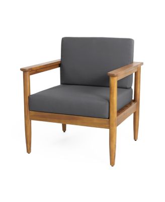 Acacia Wood Club Chair With Water-Resistant Cushions