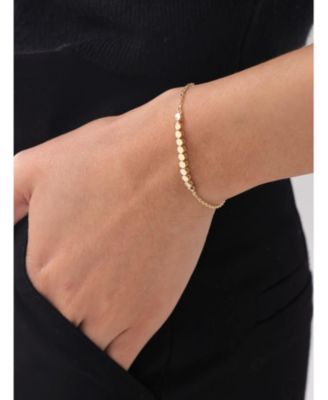 Round Link Chain Bracelet in 14K Gold, 6.5 in adj to 7.5 in, approx. 2.8 grams