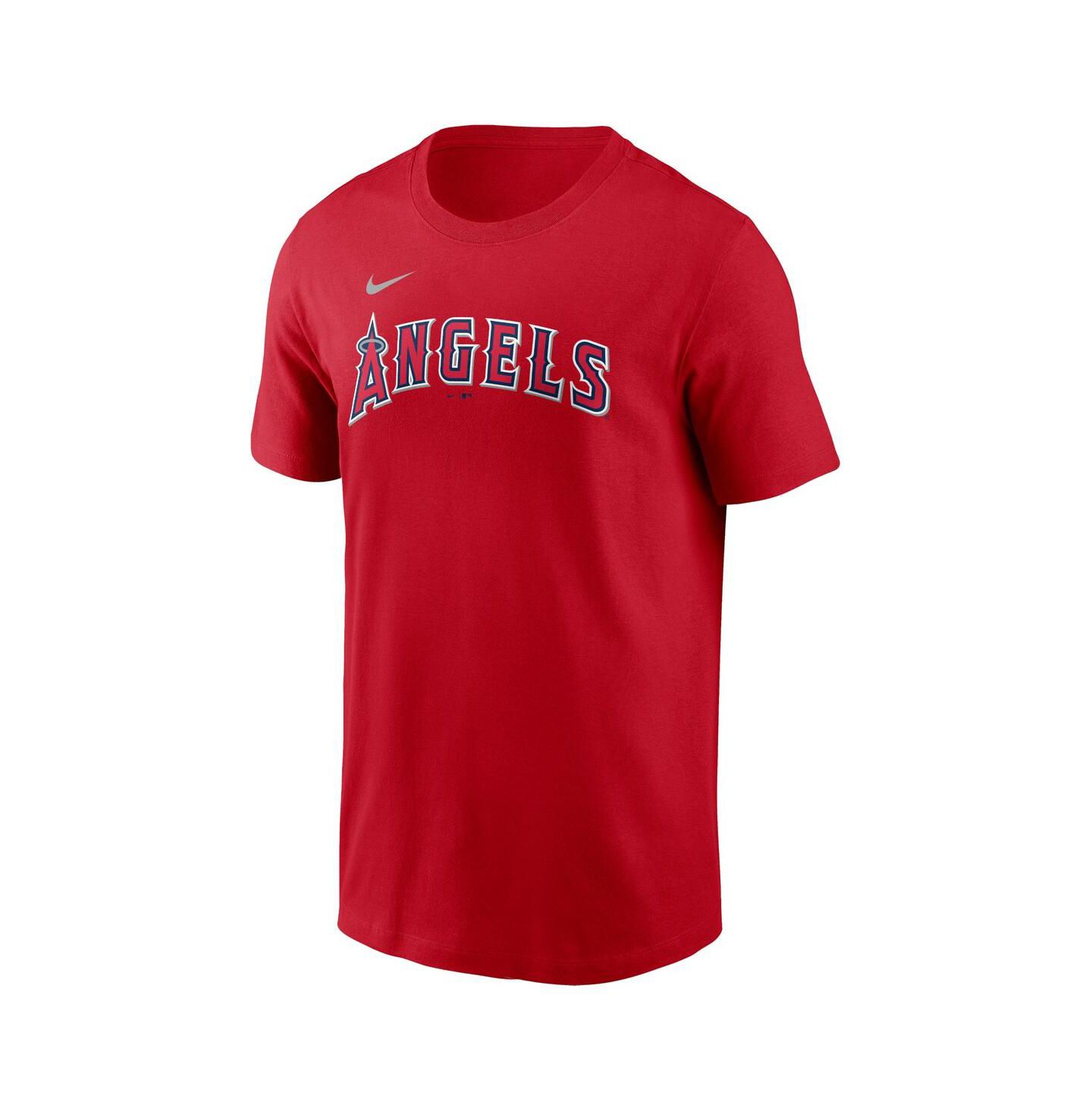 Мужская футболка Nike Mike Trout Red Los Angeles Angels Fuse Name & Number — фото 3