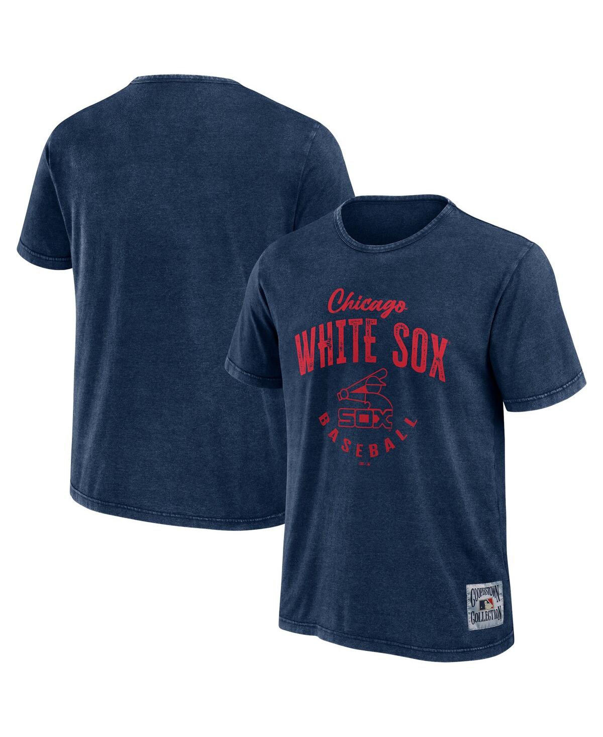 Men's Heather Navy Chicago White Sox Cooperstown Collection Washed T-Shirt - White, Navy