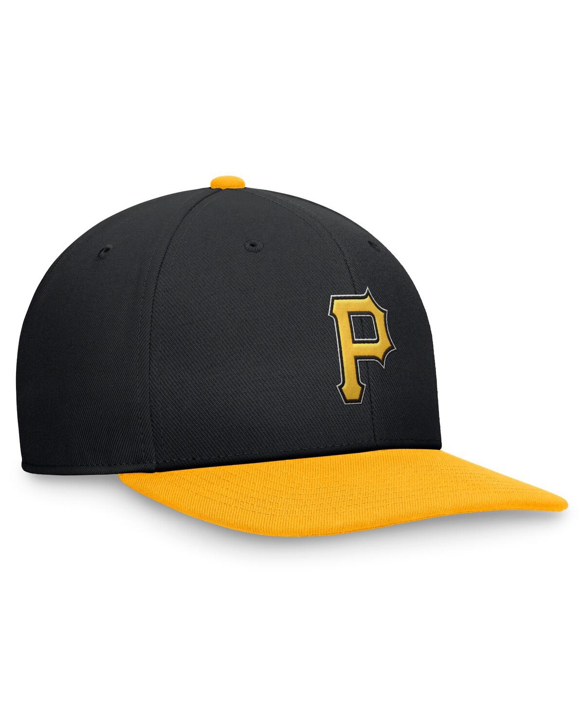 Nike Men's Black/gold Pittsburgh Pirates Evergreen Two-tone Snapback Hat In Black,gold