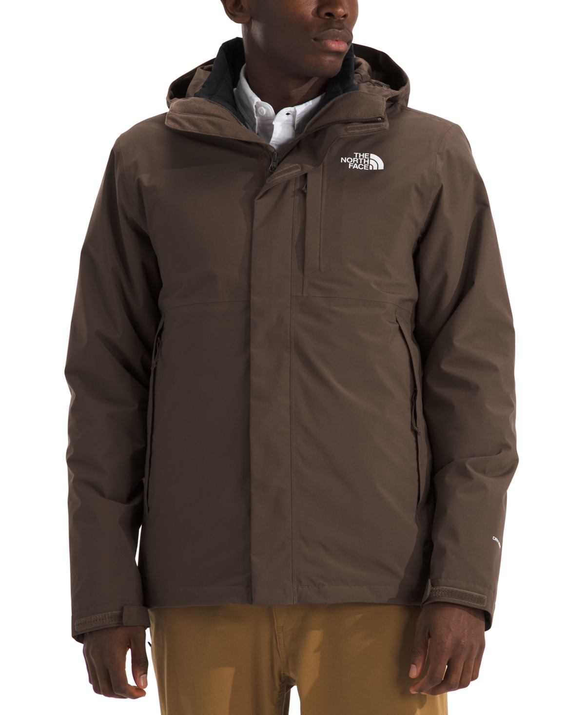 The North Face Mcmurdo Water Repellent 600 Fill Power Down Parka With Faux Fur Trim In Smokey Brown,tnf Black