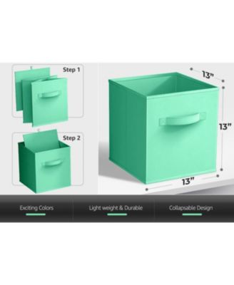 6 Pack 13 Inch Foldable Storage Cubes with Handles- for Organizing Home, Shelves, Nursery, Playroom, Closet and More