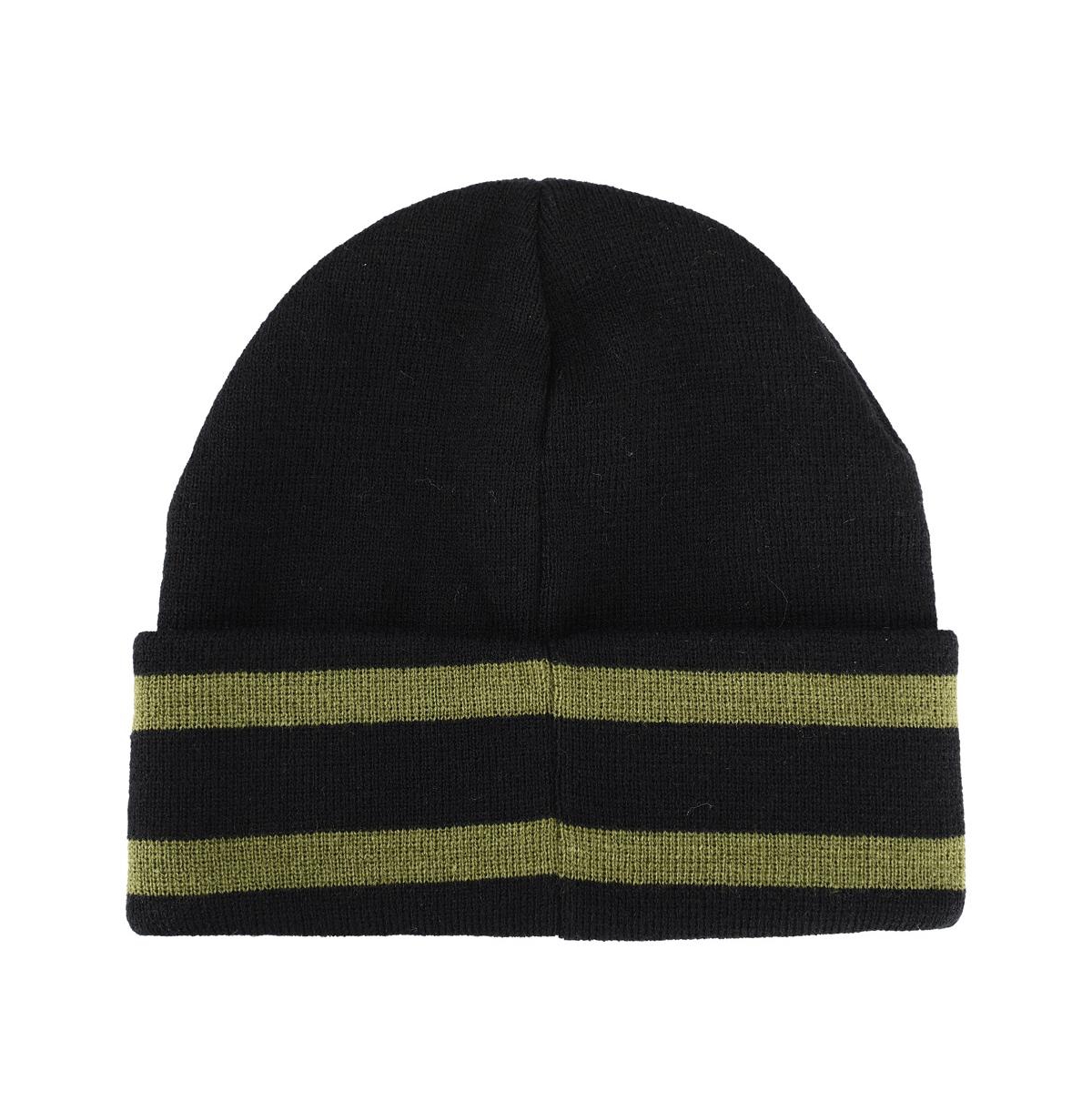 Starwars Men's Star Wars Mandalorian Rubber Patch Symbol Cuffed Jacquard Striped Beanie