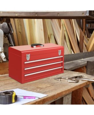 Portable Garage Mechanic Tool Cabinet Box with 3 Drawers