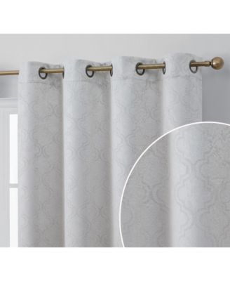 Redmont Lattice Pattern Thick Soft Thermal Insulated Energy Efficient Room Darkening Privacy Blackout Grommet Curtain Panels - Set of 2