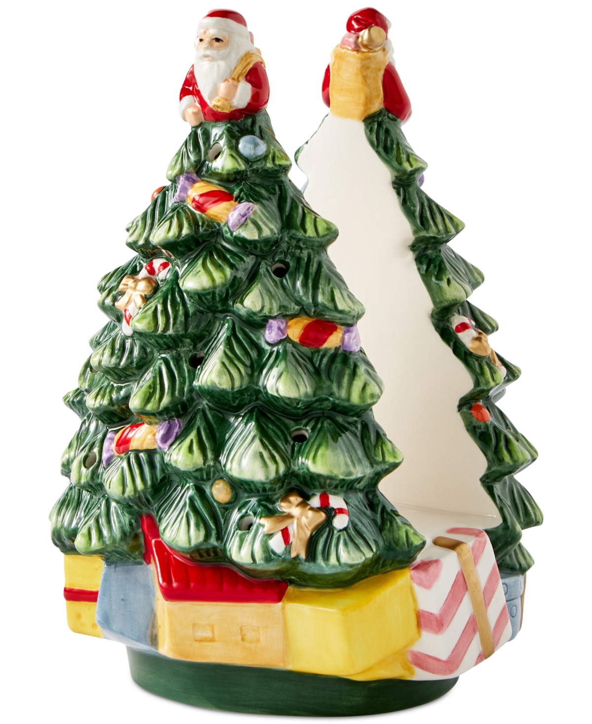 Spode Christmas Tree Light-up Napkin Holder In Green