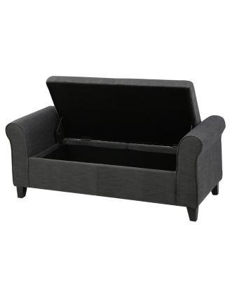 Upholstered Storage Bench With Rolled Arms