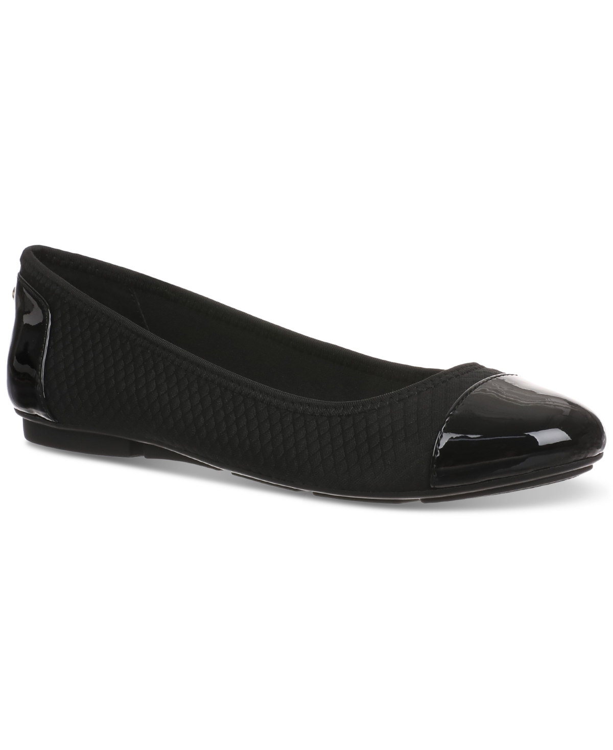 Shop Giani Bernini Women's Taylee Memory Foam Cap Toe Ballet Flats, Created For Macy's In Black Knit