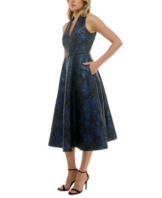 Taylor Women's Metallic Floral Jacquard Sleeveless Fit Taylor Women's Metallic Floral Jacquard Sleeveless Fit