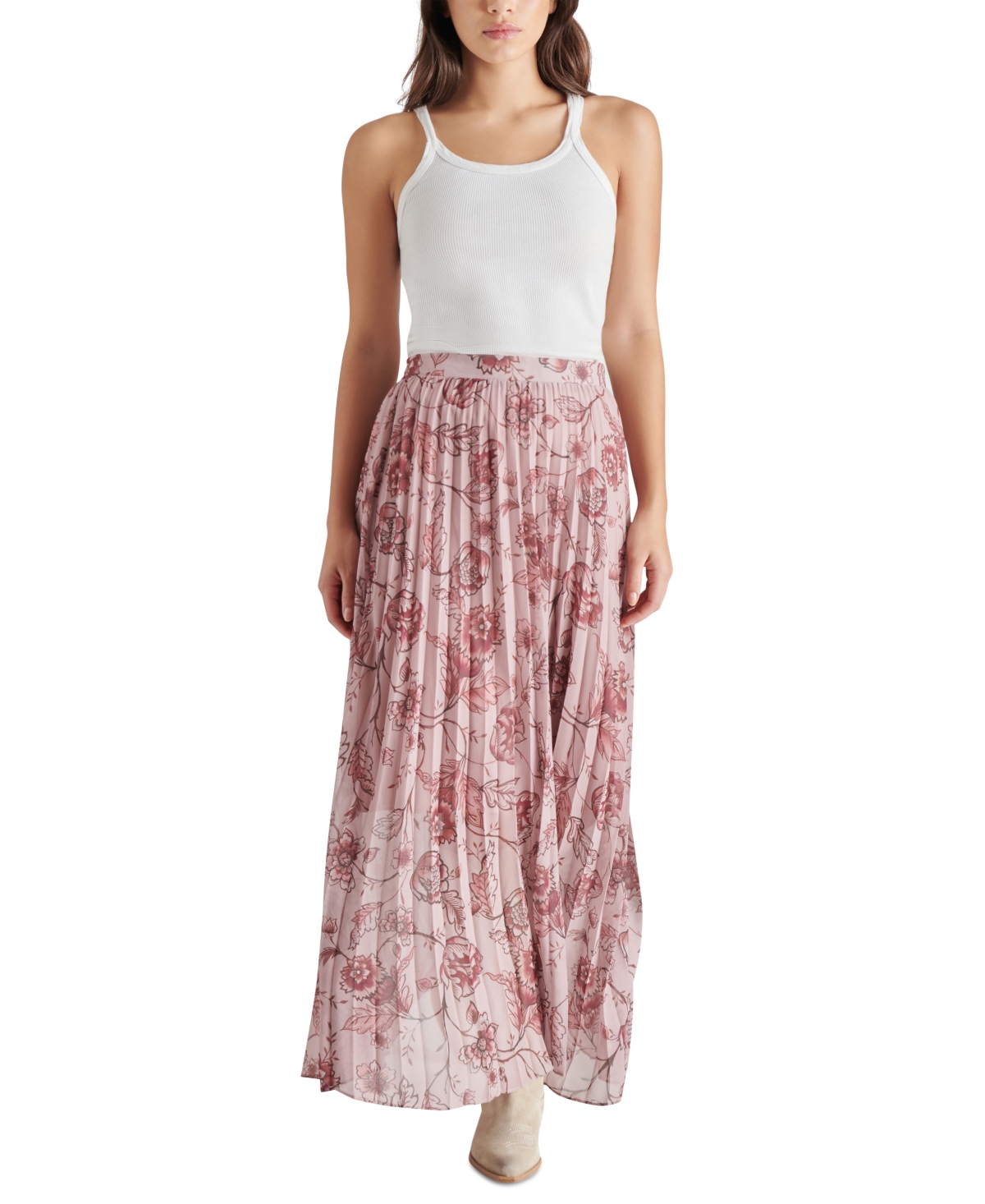 Steve Madden Women's Coppola Floral Pleated Maxi Skirt