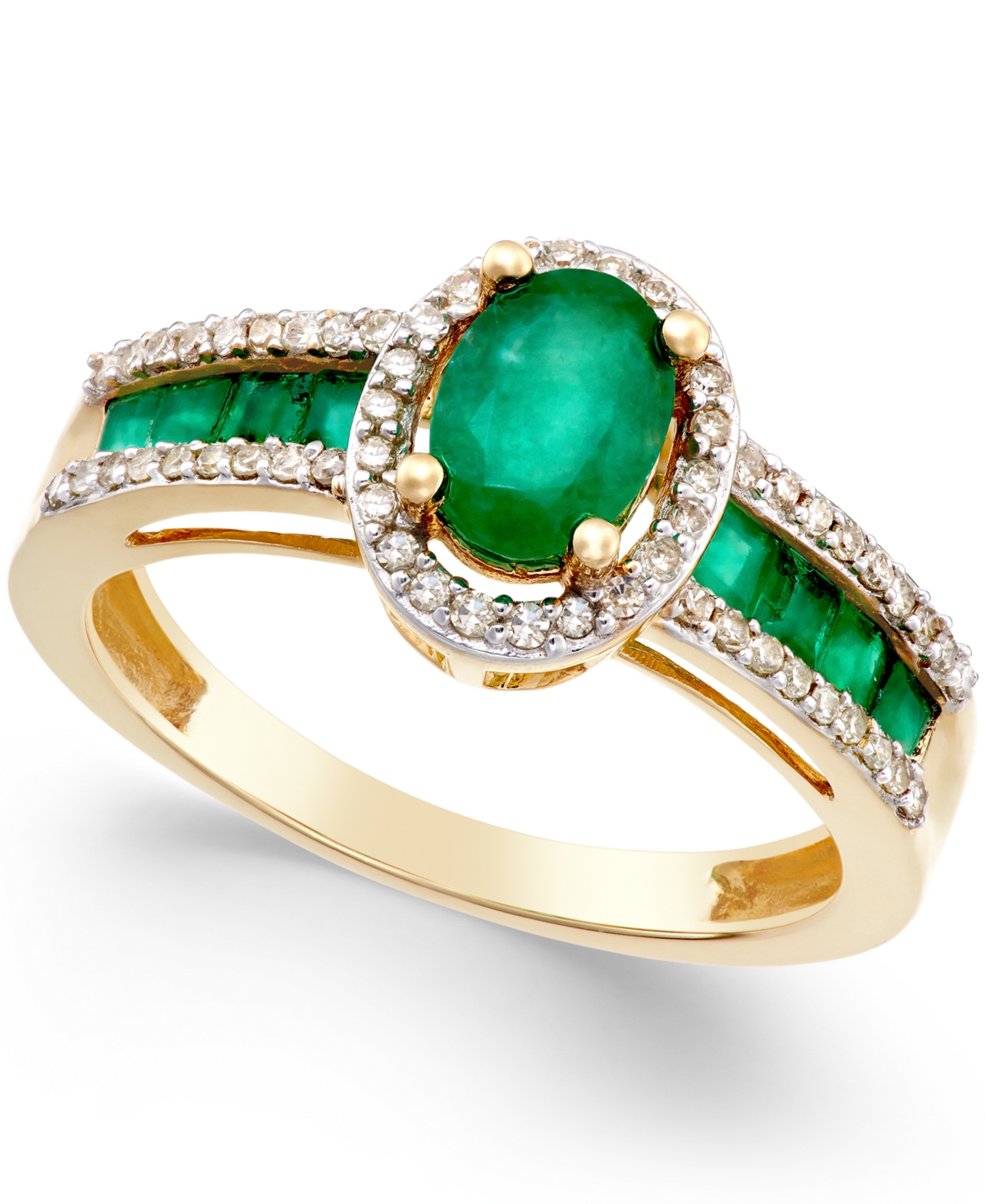 Macy's Ruby (1-3/4 Ct. T.w.) And Diamond (1/4 Ct. T.w.) Ring In 14k White Gold (also In Emerald And Sapphir In Emerald