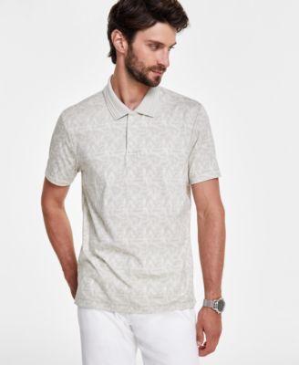 Alfani - Men's Distressed Geometric Pattern Polo Shirt