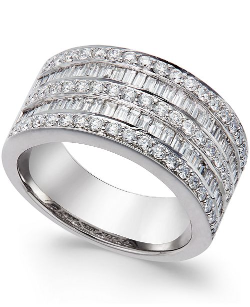 Macy's FiveRow Diamond Ring (11/4 ct. t.w.) in 14k White Gold