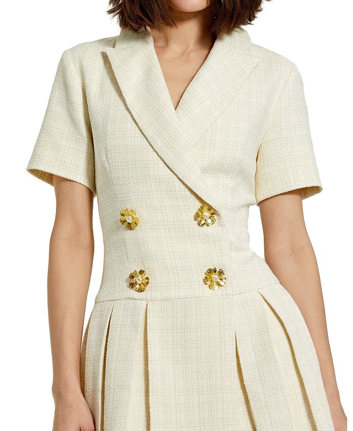 Mac Duggal Women's Tweed Short Sleeve Blazer Mini Dress - Macy's