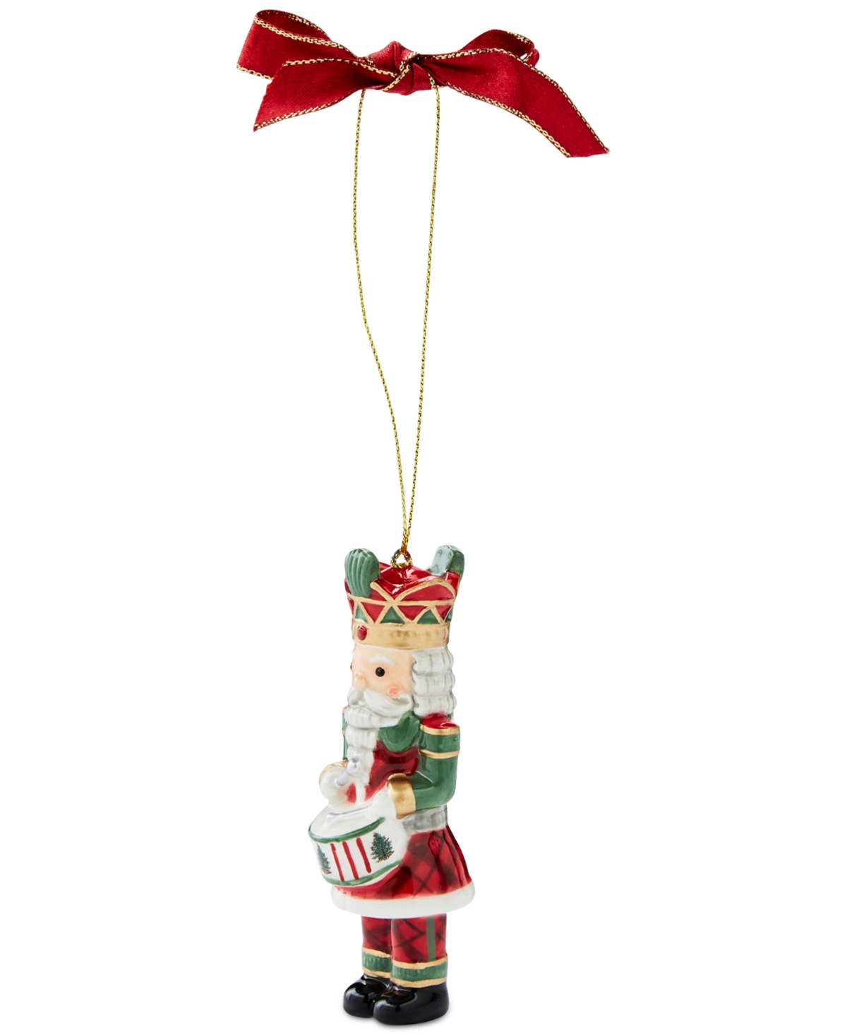 Spode Christmas Tree Nutcracker Tartan & Green Ornament In Green