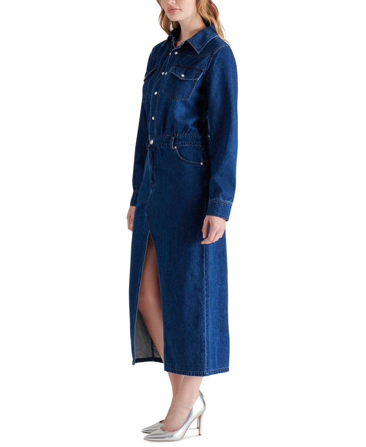 Steve Madden Women's Dakoda Denim Maxi Shirtdress