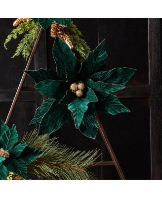 Set of 2 Poinsettia Stems – Perfect for Holiday Floral Arrangements and Decor