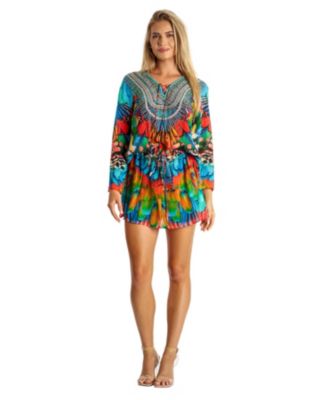 Women's drawstring elasic waist short dress