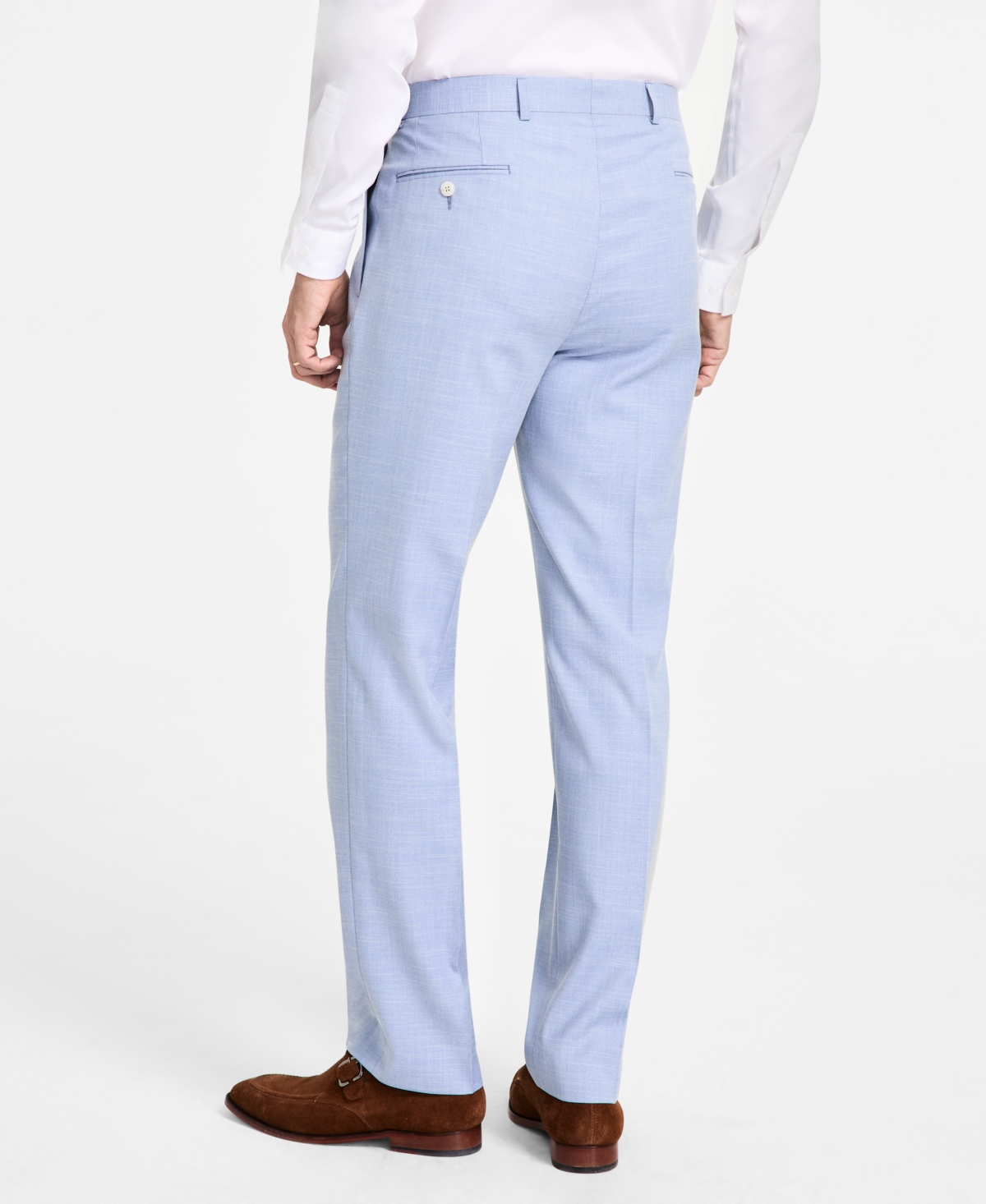Michael Kors Men's Classic-fit Sharkskin Dress Pants In Light Blue