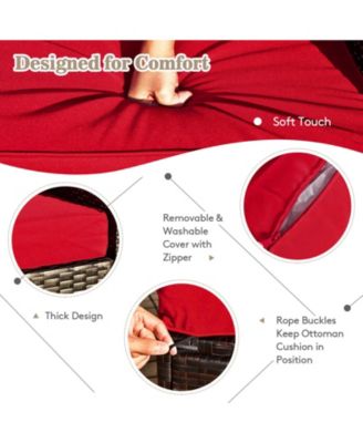 8 Pieces Patio Space-Saving Rattan Furniture Set with Storage Box and Waterproof Cover