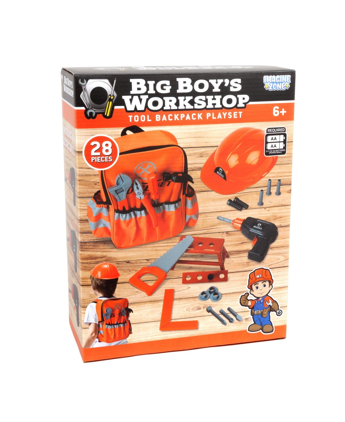 World Tech Toys Big Boy's Workshop 28-piece Tool Backpack Playset In Orange