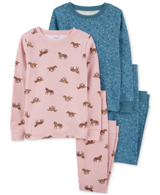 Carter's - Little & Big Girls Horse 100% Snug Fit Cotton Pajamas, 4 Piece Set